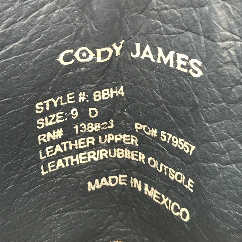 Cody James Bull Shoulder Mens Black Gray Leather Western Boots Mens 9 D BBH4 - Picture 8 of 13
